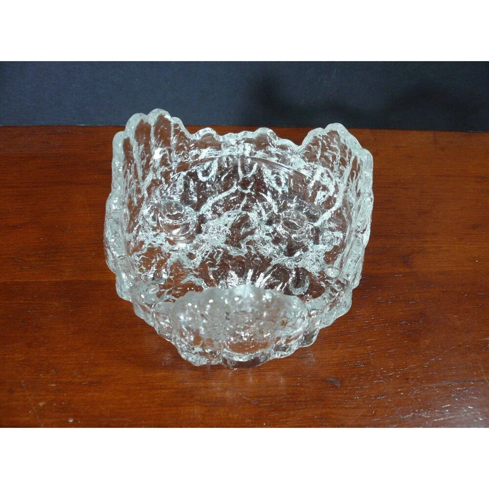 Clear Glass Icicle Candle Holder - Holds 3 1/2